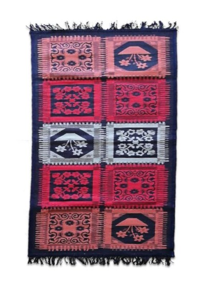 Χαλί Βαμβακερό Έθνικ Κόκκινο Σχέδιο B Γαρύφαλλο Zoom | Γαρύφαλλο - Λευκά Είδη